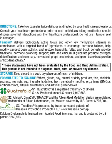 Suplemento Hormonal Femquil Xymogen - 120 Cápsulas