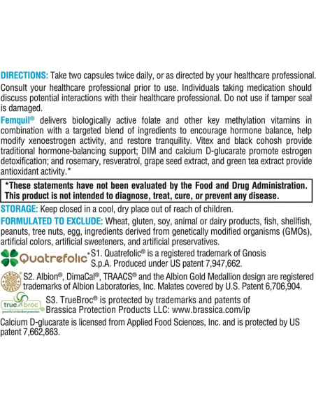 Suplemento Hormonal Femquil Xymogen - 120 Cápsulas