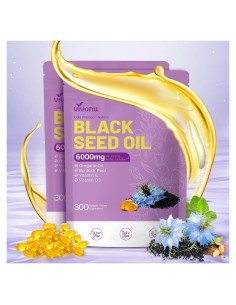 Cápsulas de Aceite de Semilla Negra VivoNu 6000mg 300 Unidades