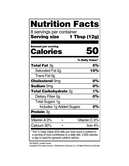 Polvo de Lecitina de Soja Larissa Veronica 113 g - Sin Aditivos