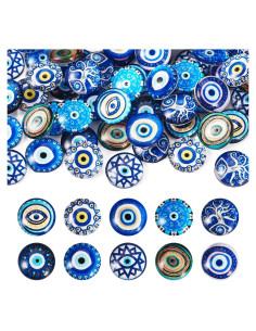Cabochones de Vidrio Ojo Maligno 12mm 60pcs PH PandaHall