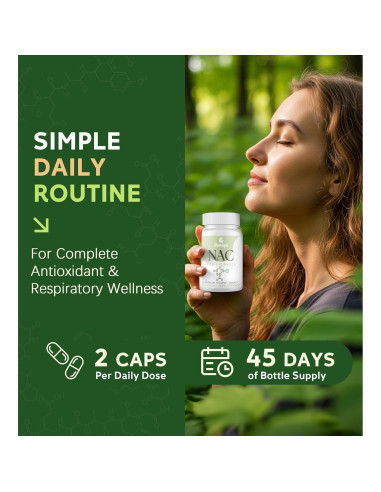 Suplemento NAC 1200mg Clarusph - Antioxidante Respiratorio 90 Cápsulas