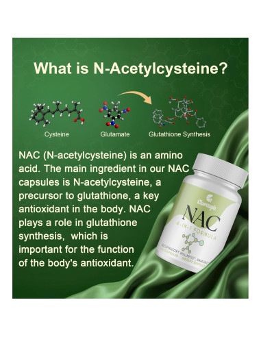 Suplemento NAC 1200mg Clarusph - Antioxidante Respiratorio 90 Cápsulas