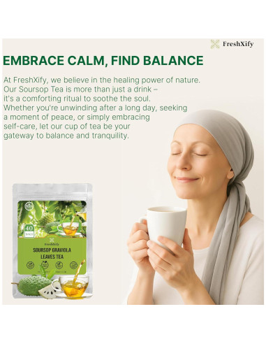 Té de Guanábana FreshXify - 40 Bolsitas 100% Naturales Sin Cafeína