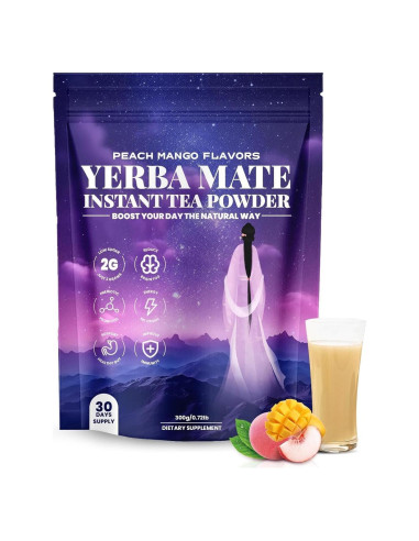 Polvo de Yerba Mate 330g HGDFD566 Sabor Durazno y Mango