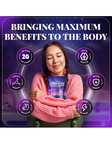 Polvo de Yerba Mate 330g HGDFD566 Sabor Durazno y Mango