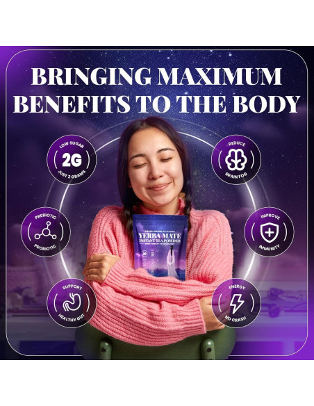 Polvo de Yerba Mate 330g HGDFD566 Sabor Durazno y Mango