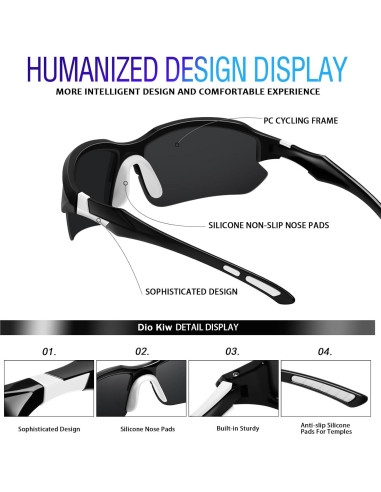 Gafas de sol deportivas DioKiw 3pack UV protección