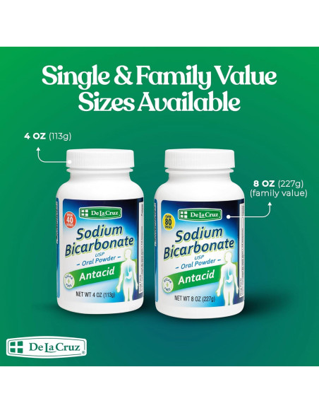 Bicarbonato de Sodio Puro De La Cruz 113.4 g - Antiácido Natural