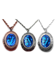 Locket de Perla Abulón Azul Little Gem - Colgante Ovalado 3.18x2.41cm
