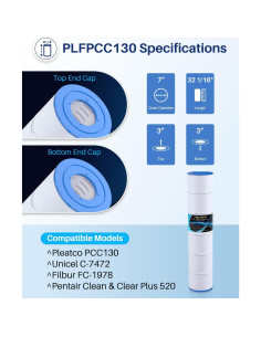 Filtro de Piscina POOLPURE PLFPCC130 130 ft Compatible 2