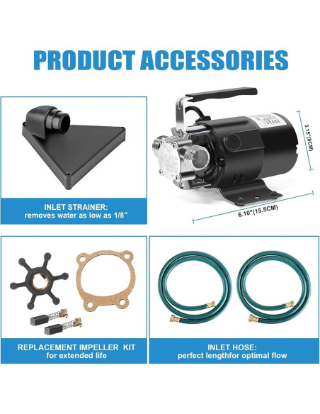 Bomba de Transferencia de Agua FIDISP 115V 1/10HP 5.5 GPM