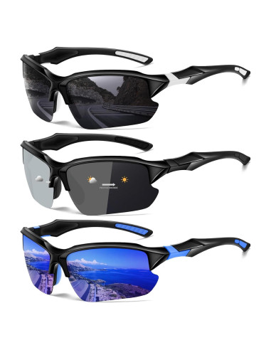 Gafas de sol deportivas DioKiw 3pack UV protección