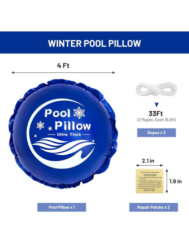 Cojín de Aire para Piscina Ranwin 4x4ft PVC 0.4mm Invierno