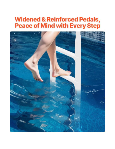 Escalera de Piscina VEVOR 4 Peldaños Doble Pasamanos 136 kg