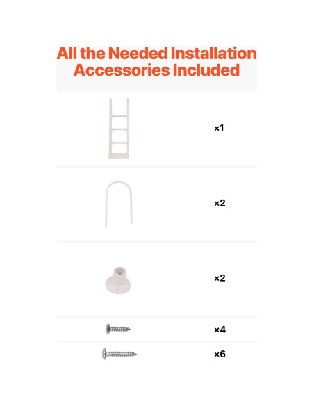 Escalera de Piscina VEVOR 4 Peldaños Doble Pasamanos 136 kg
