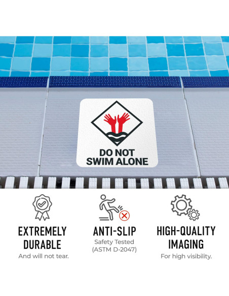 Marcador de Profundidad para Piscina Sigo Signs 15x15 cm Antideslizante