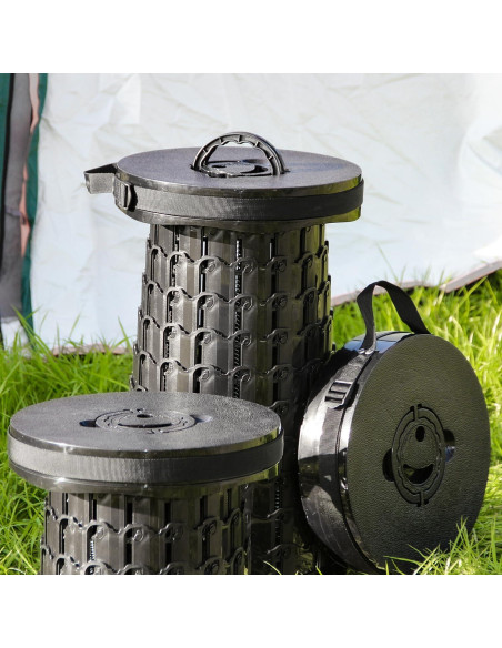 Taburete Plegable ALEVMOOM 2024 Negro Ajustable 50cm 1000lbs