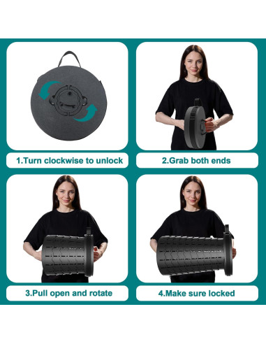 Taburete Plegable ALEVMOOM 2024 Negro Ajustable 50cm 1000lbs