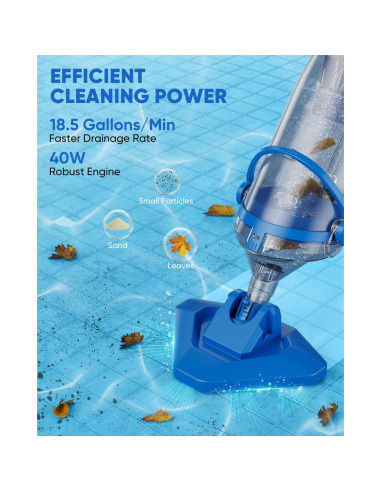 Aspiradora de piscina inalámbrica Teguy PCT403T 70L/min