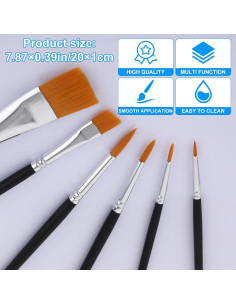 Juego de Pinceles para Pintura Facial Dimeho 6 Pcs Nylon 2