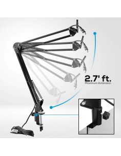 Soporte de Micrófono USB Sound Around PMKSHUSB04 Ajustable 2