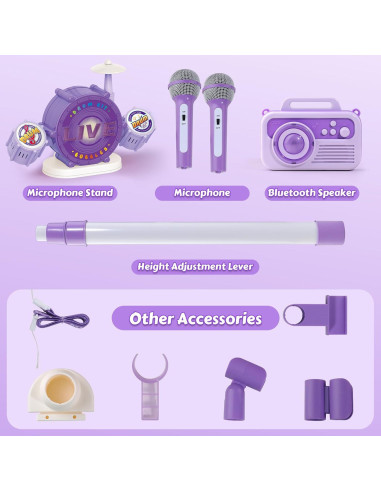 Micrófono de Karaoke Bluetooth para Niños con Soporte Ajustable