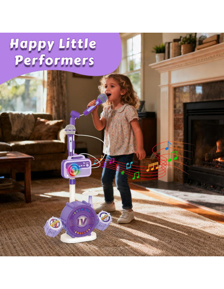 Micrófono de Karaoke Bluetooth para Niños con Soporte Ajustable