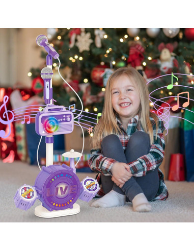 Micrófono de Karaoke Bluetooth para Niños con Soporte Ajustable