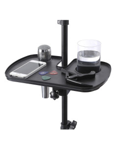 Bandeja Soporte para Micrófono Deluxe - Plástico Negro 26.2x20.5cm