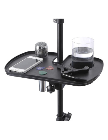 Bandeja Soporte para Micrófono Deluxe - Plástico Negro 26.2x20.5cm