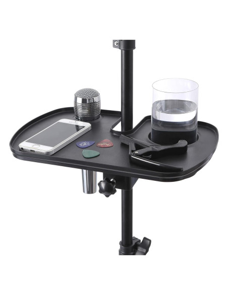 Bandeja Soporte para Micrófono Deluxe - Plástico Negro 26.2x20.5cm