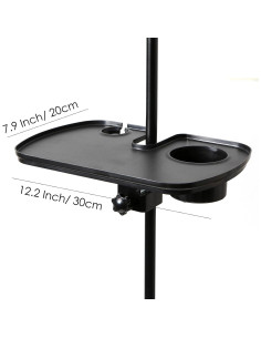 Bandeja Soporte para Micrófono Deluxe - Plástico Negro 26.2x20.5cm 2