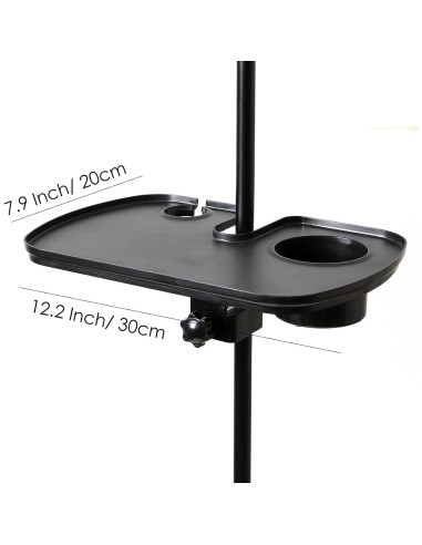 Bandeja Soporte para Micrófono Deluxe - Plástico Negro 26.2x20.5cm