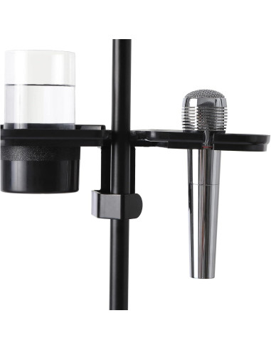 Bandeja Soporte para Micrófono Deluxe - Plástico Negro 26.2x20.5cm