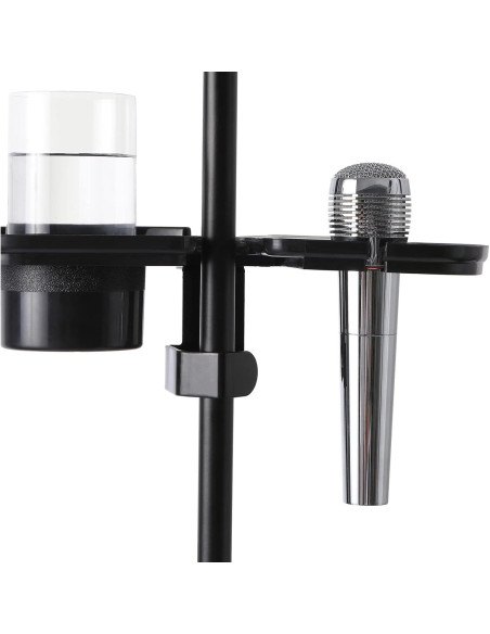 Bandeja Soporte para Micrófono Deluxe - Plástico Negro 26.2x20.5cm