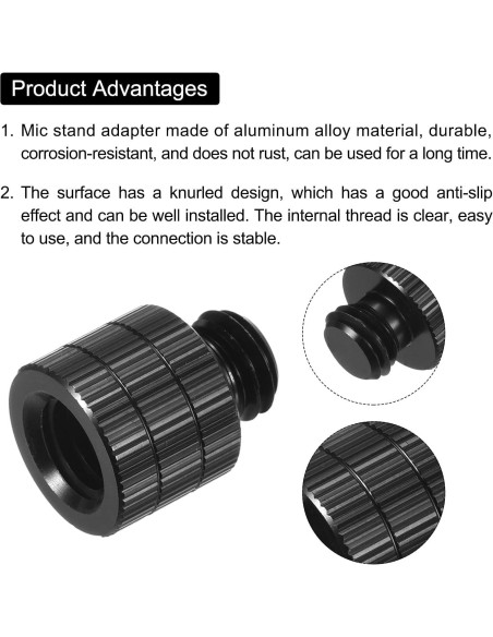 Adaptador de Soporte de Micrófono MECCANIXITY 2 Piezas 3/8 a M10