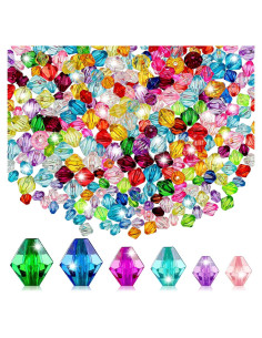900 Cuentas de Cristal Bicone Facetadas Multicolor 6-10mm