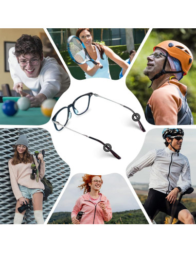14 Pares de Sujetadores Antideslizantes para Gafas - Negro