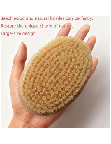 Cepillo Seco Exfoliante EnamelEVO con Cerda de Jabalí Natural