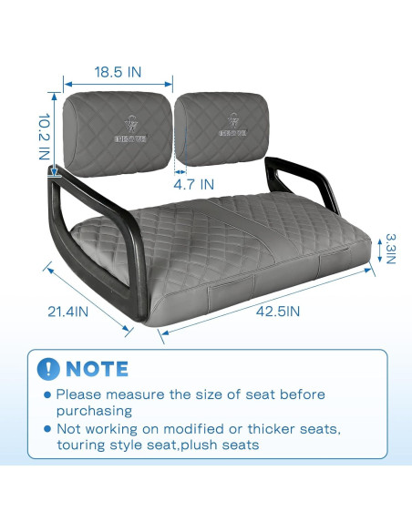 Cubiertas de Asiento Frontal Yamaha G22 G19 G16 G9 G2 - Gris Oscuro