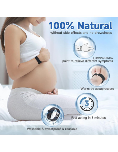 Pulseras Antináuseas LYJEE para Adultos y Niños - Alivio Natural