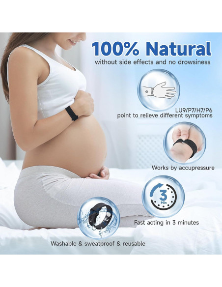 Pulseras Antináuseas LYJEE para Adultos y Niños - Alivio Natural