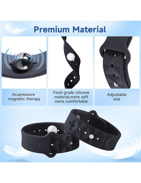 Pulseras Antináuseas LYJEE para Adultos y Niños - Alivio Natural