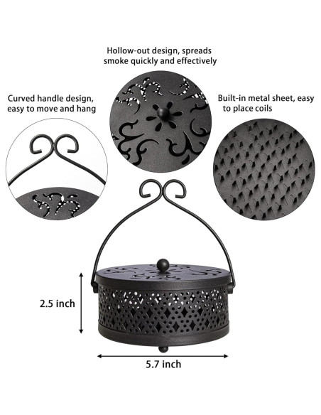 Soporte para Espirales de Mosquitos MyLifeUNIT 2 Piezas Negro