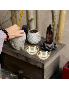 Tazón de Incienso de Meditación FOMIYES Dorado 6.2cm 2