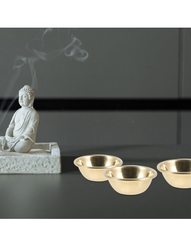 Tazón de Incienso de Meditación FOMIYES Dorado 6.2cm
