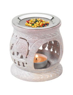 Quemador de Incienso de Esteatita MaMeMi 8.49 cm Hecho a Mano