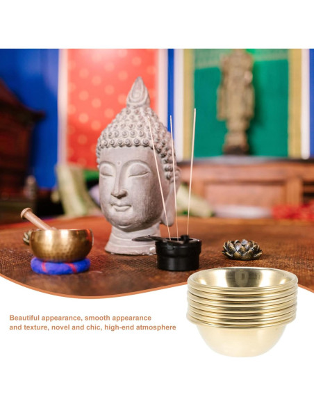 Tazón de Incienso de Meditación FOMIYES Dorado 6.2cm