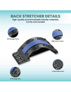 Estirador de Espalda Ergonómico QFT - Alivio Dolor Lumbar Azul 2